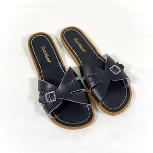 Salt Water Sandals by Hoy Black Slide Sandals